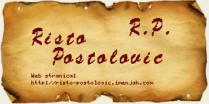 Risto Postolović vizit kartica